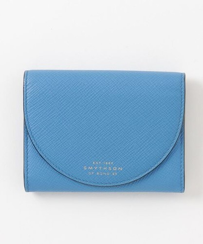 Smythson blue leather wallet - blue,